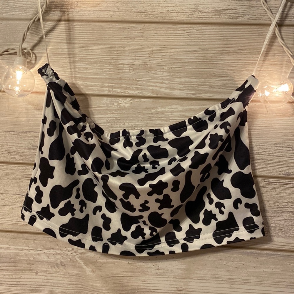 Cow print tube top